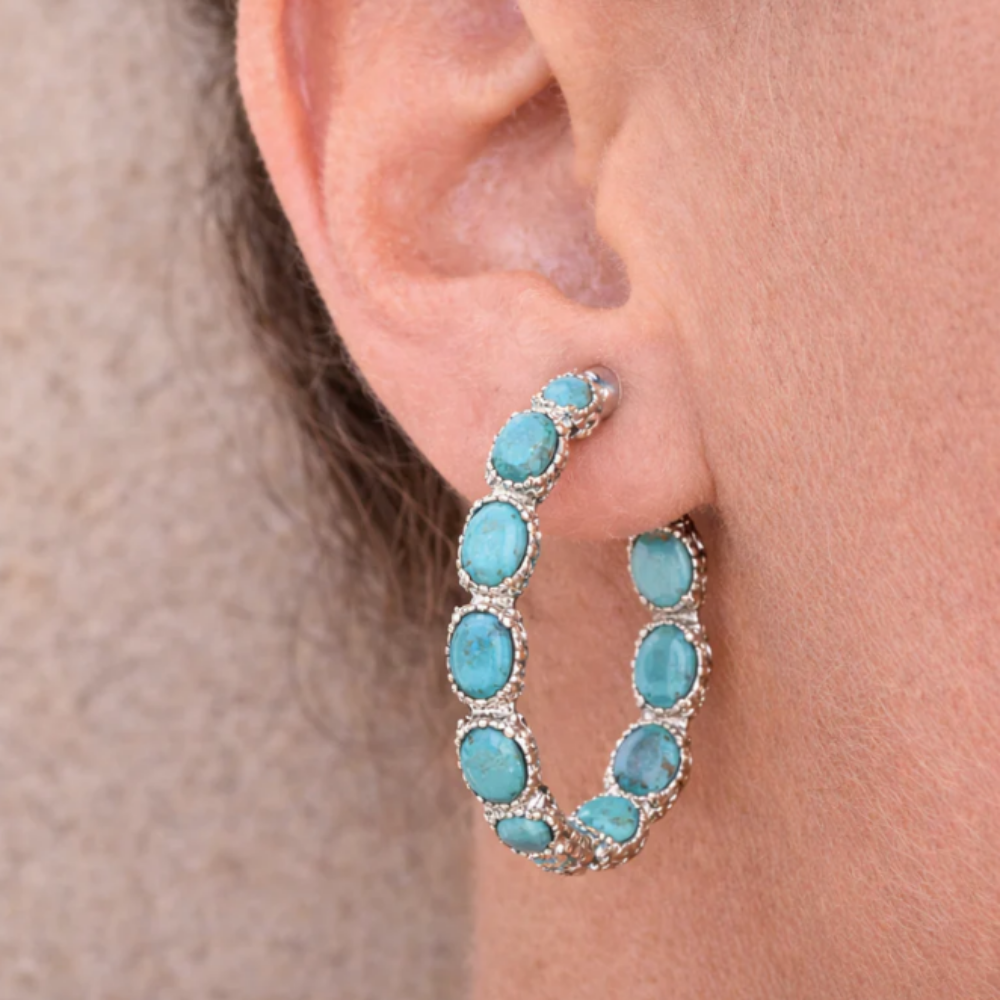 Turquoise Hoop Earrings(Clearance Set)